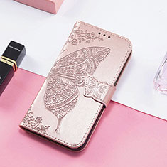 Custodia Portafoglio In Pelle Farfalla Cover con Supporto S01D per Huawei Honor 80 Pro 5G Oro Rosa