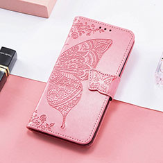 Custodia Portafoglio In Pelle Farfalla Cover con Supporto S01D per Huawei Honor 80 Pro Flat 5G Rosa Caldo