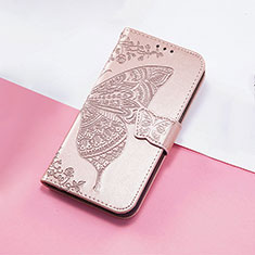 Custodia Portafoglio In Pelle Farfalla Cover con Supporto S01D per Huawei Honor X9 5G Oro Rosa