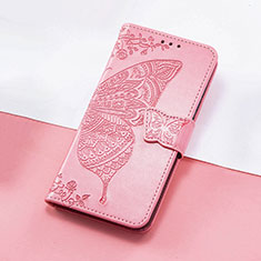 Custodia Portafoglio In Pelle Farfalla Cover con Supporto S01D per Huawei Honor X9 5G Rosa Caldo