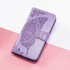 Custodia Portafoglio In Pelle Farfalla Cover con Supporto S01D per Nokia C12 Pro Lavanda