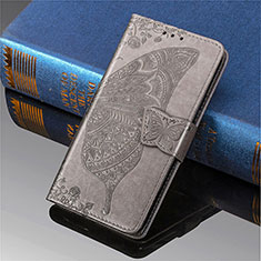 Custodia Portafoglio In Pelle Farfalla Cover con Supporto S01D per Samsung Galaxy S25 Ultra 5G Grigio