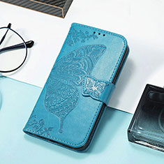 Custodia Portafoglio In Pelle Farfalla Cover con Supporto S01D per Samsung Galaxy XCover 6 Pro 5G Blu