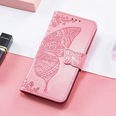 Custodia Portafoglio In Pelle Farfalla Cover con Supporto S01D per Samsung Galaxy XCover 6 Pro 5G Rosa Caldo