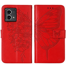 Custodia Portafoglio In Pelle Farfalla Cover con Supporto Y01B per Motorola Moto G Stylus (2023) 5G Rosso