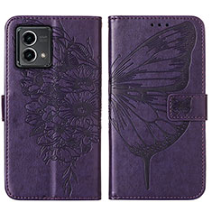 Custodia Portafoglio In Pelle Farfalla Cover con Supporto Y01B per Motorola Moto G Stylus (2023) 5G Viola