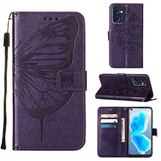 Custodia Portafoglio In Pelle Farfalla Cover con Supporto Y01B per OnePlus Nord CE 2 5G Viola