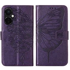 Custodia Portafoglio In Pelle Farfalla Cover con Supporto Y01B per OnePlus Nord N30 5G Viola