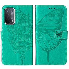 Custodia Portafoglio In Pelle Farfalla Cover con Supporto Y01B per Oppo A93 5G Verde