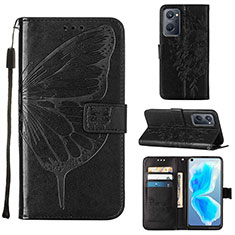 Custodia Portafoglio In Pelle Farfalla Cover con Supporto Y01B per Oppo K10 4G Nero