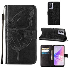 Custodia Portafoglio In Pelle Farfalla Cover con Supporto Y01B per Oppo K10 5G India Nero