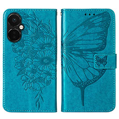 Custodia Portafoglio In Pelle Farfalla Cover con Supporto Y01B per Oppo K11x 5G Blu