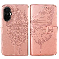 Custodia Portafoglio In Pelle Farfalla Cover con Supporto Y01B per Oppo K11x 5G Oro Rosa