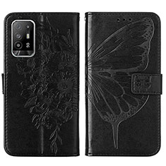 Custodia Portafoglio In Pelle Farfalla Cover con Supporto Y01B per Oppo Reno5 Z 5G Nero