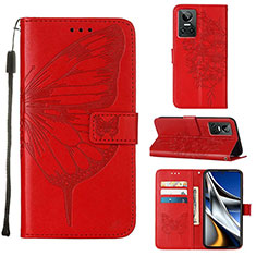 Custodia Portafoglio In Pelle Farfalla Cover con Supporto Y01B per Realme GT Neo3 5G Rosso