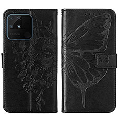 Custodia Portafoglio In Pelle Farfalla Cover con Supporto Y01B per Realme Narzo 50A Nero