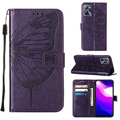 Custodia Portafoglio In Pelle Farfalla Cover con Supporto Y01B per Realme Narzo 50A Prime Viola