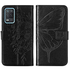 Custodia Portafoglio In Pelle Farfalla Cover con Supporto Y01B per Realme V13 5G Nero