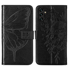 Custodia Portafoglio In Pelle Farfalla Cover con Supporto Y01B per Samsung Galaxy A04s Nero