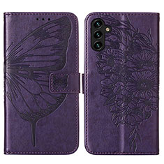 Custodia Portafoglio In Pelle Farfalla Cover con Supporto Y01B per Samsung Galaxy A04s Viola