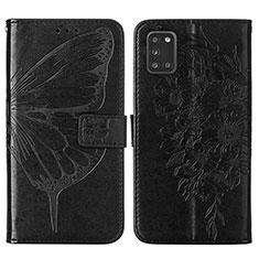 Custodia Portafoglio In Pelle Farfalla Cover con Supporto Y01B per Samsung Galaxy A21s Nero