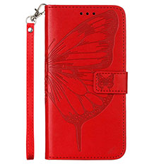 Custodia Portafoglio In Pelle Farfalla Cover con Supporto Y01B per Samsung Galaxy A23 5G Rosso