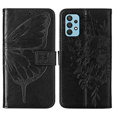 Custodia Portafoglio In Pelle Farfalla Cover con Supporto Y01B per Samsung Galaxy A32 4G Nero