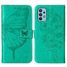 Custodia Portafoglio In Pelle Farfalla Cover con Supporto Y01B per Samsung Galaxy A32 4G Verde