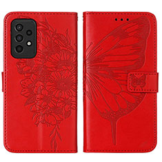 Custodia Portafoglio In Pelle Farfalla Cover con Supporto Y01B per Samsung Galaxy A33 5G Rosso