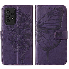 Custodia Portafoglio In Pelle Farfalla Cover con Supporto Y01B per Samsung Galaxy A33 5G Viola