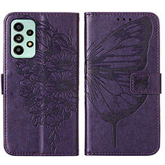 Custodia Portafoglio In Pelle Farfalla Cover con Supporto Y01B per Samsung Galaxy A53 5G Viola