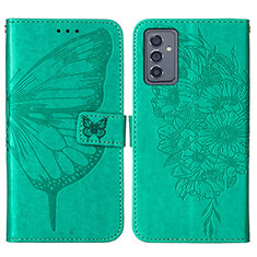 Custodia Portafoglio In Pelle Farfalla Cover con Supporto Y01B per Samsung Galaxy A54 5G Verde