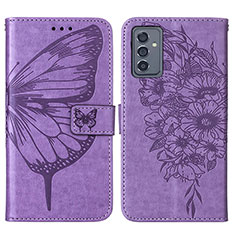 Custodia Portafoglio In Pelle Farfalla Cover con Supporto Y01B per Samsung Galaxy A55 5G Lavanda