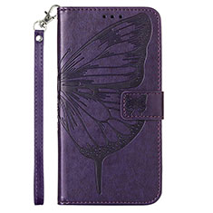 Custodia Portafoglio In Pelle Farfalla Cover con Supporto Y01B per Samsung Galaxy A73 5G Viola