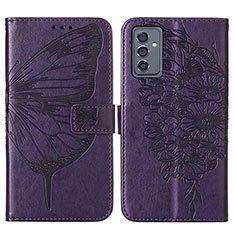 Custodia Portafoglio In Pelle Farfalla Cover con Supporto Y01B per Samsung Galaxy F34 5G Viola