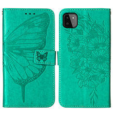 Custodia Portafoglio In Pelle Farfalla Cover con Supporto Y01B per Samsung Galaxy F42 5G Verde