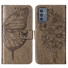 Custodia Portafoglio In Pelle Farfalla Cover con Supporto Y01B per Samsung Galaxy M14 5G Grigio