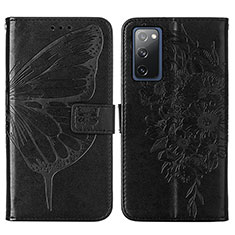 Custodia Portafoglio In Pelle Farfalla Cover con Supporto Y01B per Samsung Galaxy S20 FE (2022) 5G Nero