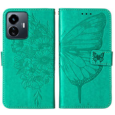 Custodia Portafoglio In Pelle Farfalla Cover con Supporto Y01B per Vivo iQOO Z6 Lite 5G Verde