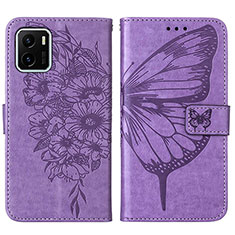 Custodia Portafoglio In Pelle Farfalla Cover con Supporto Y01B per Vivo Y01A Lavanda