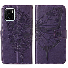 Custodia Portafoglio In Pelle Farfalla Cover con Supporto Y01B per Vivo Y01A Viola