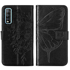 Custodia Portafoglio In Pelle Farfalla Cover con Supporto Y01B per Vivo Y51s 5G Nero