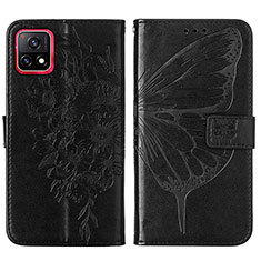 Custodia Portafoglio In Pelle Farfalla Cover con Supporto Y01B per Vivo Y52s 5G Nero