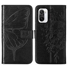 Custodia Portafoglio In Pelle Farfalla Cover con Supporto Y01B per Xiaomi Mi 11X 5G Nero