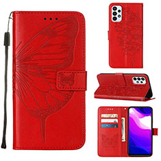 Custodia Portafoglio In Pelle Farfalla Cover con Supporto Y02B per Samsung Galaxy A23 4G Rosso