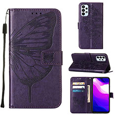 Custodia Portafoglio In Pelle Farfalla Cover con Supporto Y02B per Samsung Galaxy A23 4G Viola