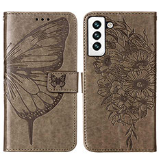 Custodia Portafoglio In Pelle Farfalla Cover con Supporto Y06B per Samsung Galaxy S22 Plus 5G Bronze