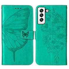 Custodia Portafoglio In Pelle Farfalla Cover con Supporto Y06B per Samsung Galaxy S23 Plus 5G Verde