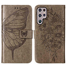 Custodia Portafoglio In Pelle Farfalla Cover con Supporto Y06B per Samsung Galaxy S24 Ultra 5G Bronze