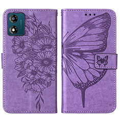 Custodia Portafoglio In Pelle Farfalla Cover con Supporto YB1 per Motorola Moto E13 Lavanda